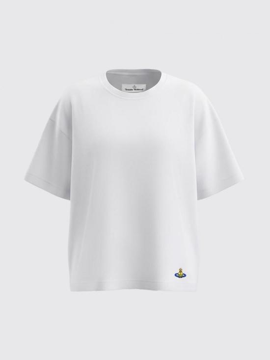26SS 비비안웨스트우드 반팔 티셔츠 3G01004QJ001M A401 White - VIVIENNE WESTWOOD