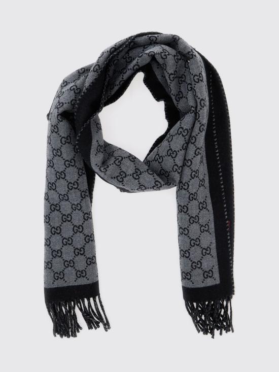 26FW 구찌 울 자카드 스카프 8355344G200 1360 Black - GUCCI