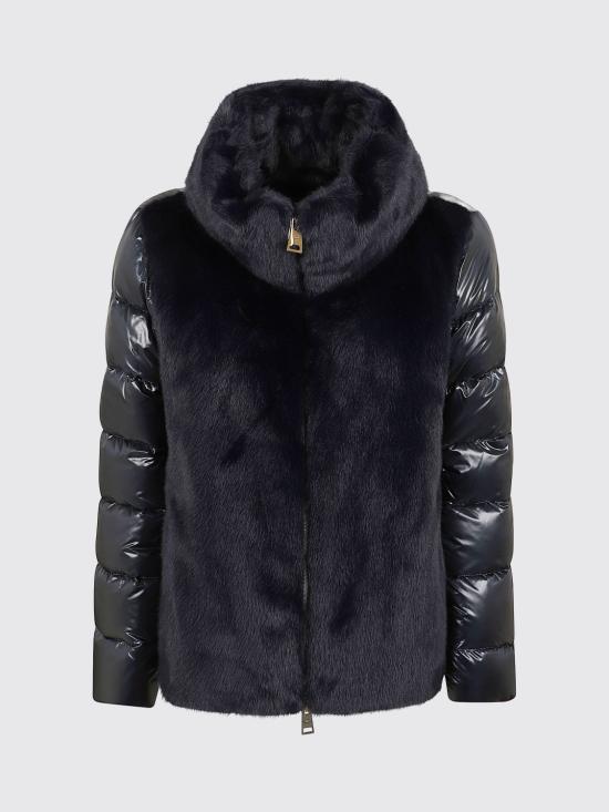 26FW 에르노 울트라라이트 나일론 & 레이디 얼터너티브 퍼 케이프 PI002017D12017Z 9200 Navy - HERNO