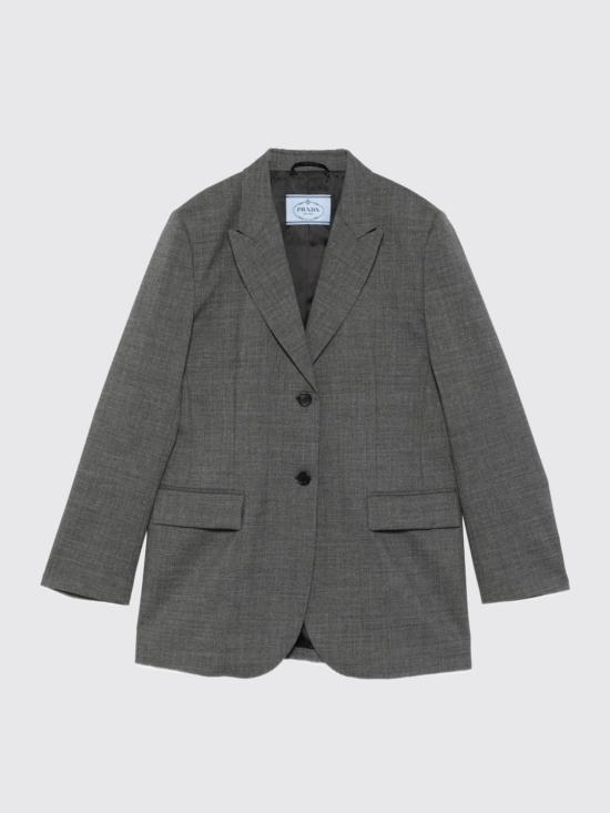26FW 프라다 싱글 브레스트 블레이저 P509QSOOO6011 F0480 Grey
