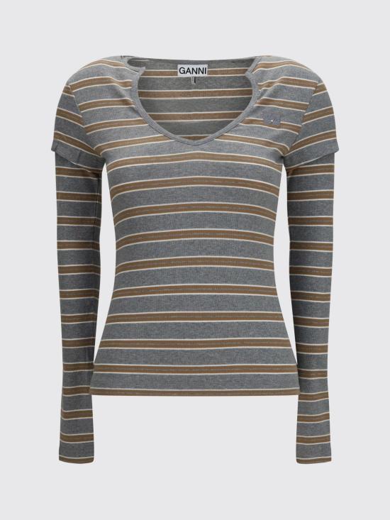 26FW 가니 셔츠 A1040483 920 Striped - GANNI