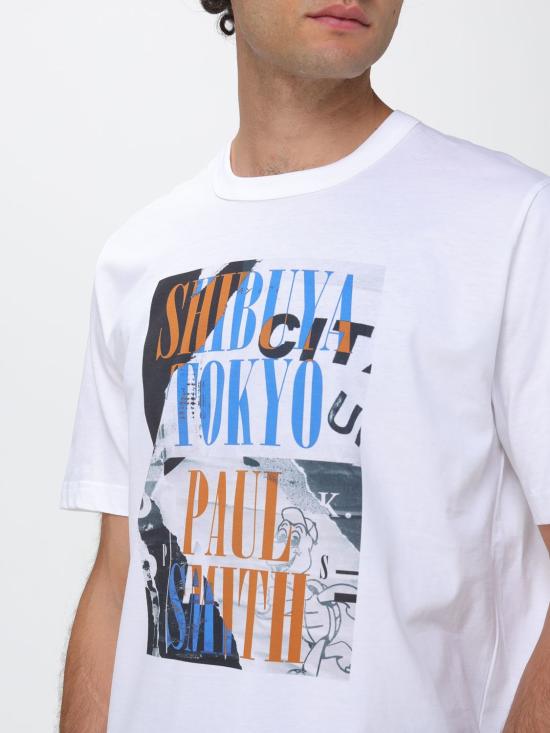 26FW 폴 스미스 반팔 티셔츠 M2R220XWP5850 01 White - PAUL SMITH