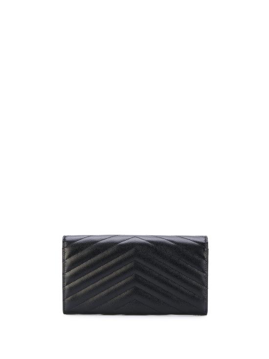  생로랑 그랑 드 뿌드르 엠보스드 레더 카산드라 마틀라세 라지 플랩 지갑 372264BOW011000 DOM - SAINT LAURENT