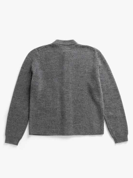26FW 노스프로젝트 스웨터 Lana e Cotone Grigio Melange 소재의 카디건 지로콜로 - NORSE PROJECTS