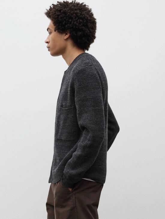 26FW 노스프로젝트 스웨터 Lana e Cotone Grigio Melange 소재의 카디건 지로콜로 - NORSE PROJECTS