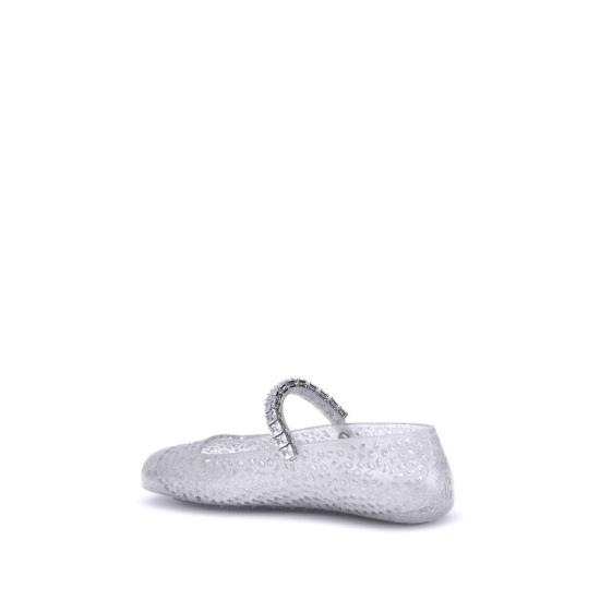 26FW 지미추 플랫 슈즈 젤리 발레리나 발레 플랫 화이트 - JIMMY CHOO