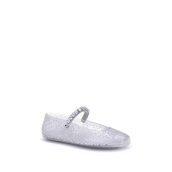 26FW 지미추 플랫 슈즈 젤리 발레리나 발레 플랫 화이트 - JIMMY CHOO