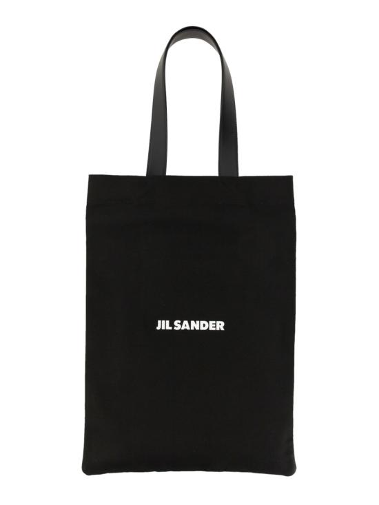  질샌더 토트백 질 샌더 로고 코튼 숄더  블랙 - JIL SANDER