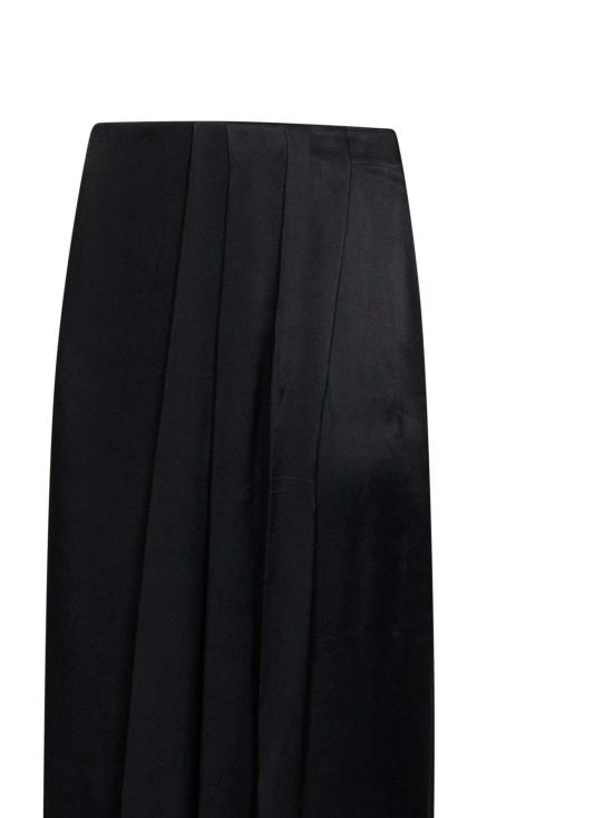  마르지엘라 롱 스커트 메종  드레이프드 새틴 맥시 스커트 블랙 - MAISON MARGIELA