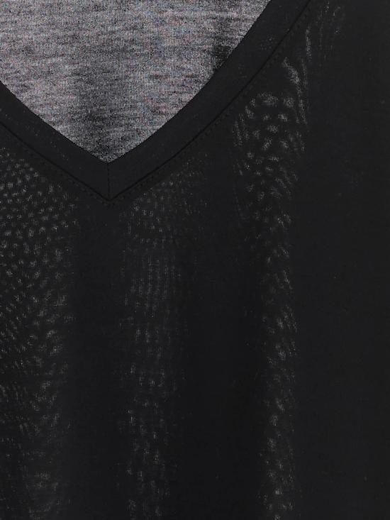 26FW 구찌 실크 저지 브이넥 티셔츠 866186XJHVZ 1000 BLACK - GUCCI