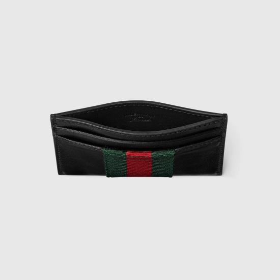 26FW 구찌 웹 트레이드마크 카드 케이스 867277AAGIT1053 Black - GUCCI