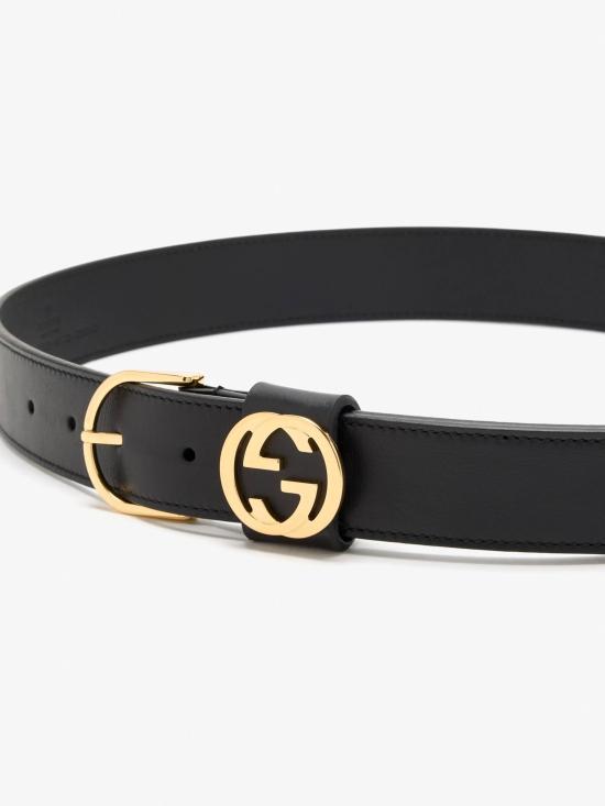 26FW 구찌 라운드 버클 벨트 874719AAGED1000 Black - GUCCI