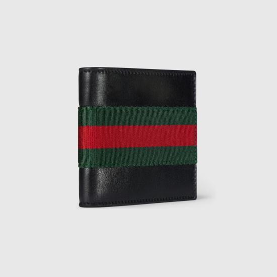 26FW 구찌 웹 트레이드 마크 반지갑 867269AAGIT1053 Black - GUCCI