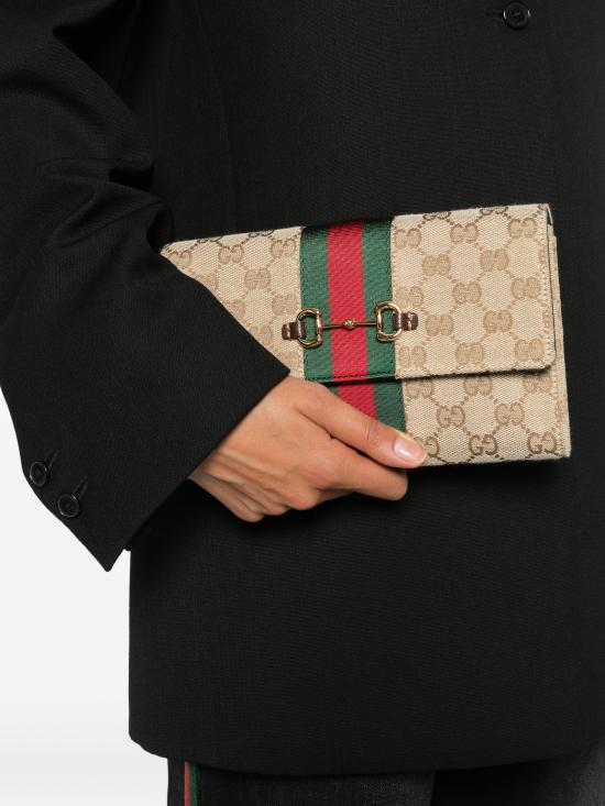 26FW 구찌 홀스빗 웹 스트랩 지갑 867120FAF889645 Sand - GUCCI