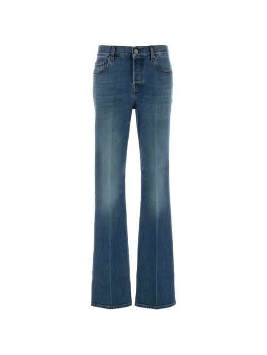 26FW 구찌 플레어 스트레치 코튼 데님 팬츠 A0069HXDDHC4011 Navy blue