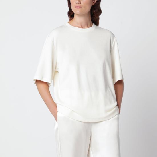 26FW 로에 반팔 티셔츠 42120208CO 101 WHITE