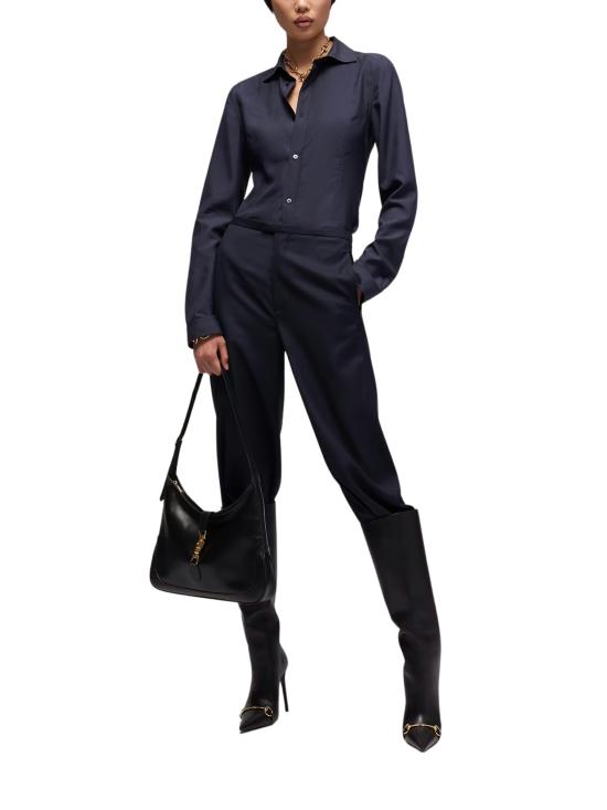 26FW 구찌 실크 포플린 셔츠 A007YMZAVRW 4440 BLUE - GUCCI