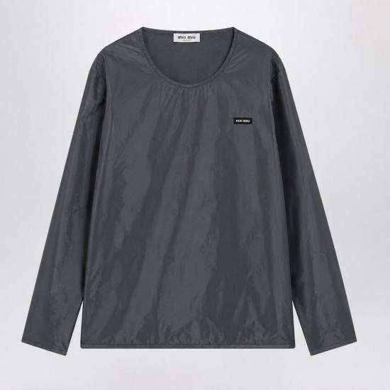 26FW 미우미우 로고 리나일론 블라우스 MT2282OOO148U F063H GREY