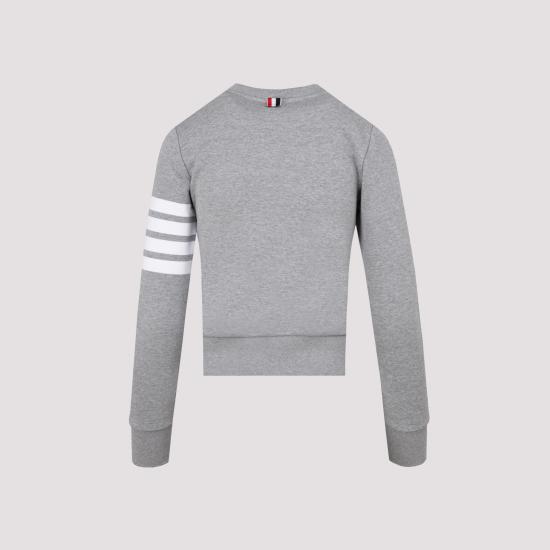26FW 톰브라운 루프백 저지 니트 엔지니어드 4바 스트라이프 크루넥 풀오버 FJT002A00535 055 GREY - THOM BROWNE
