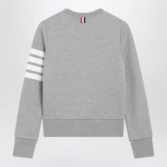 26FW 톰브라운 루프백 저지 니트 엔지니어드 4바 스트라이프 크루넥 풀오버 FJT002A00535 055 GREY - THOM BROWNE