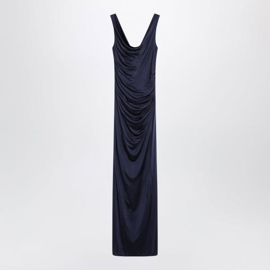 26FW 베르사체 미디 원피스 10267061A12497 1U610 BLUE - VERSACE