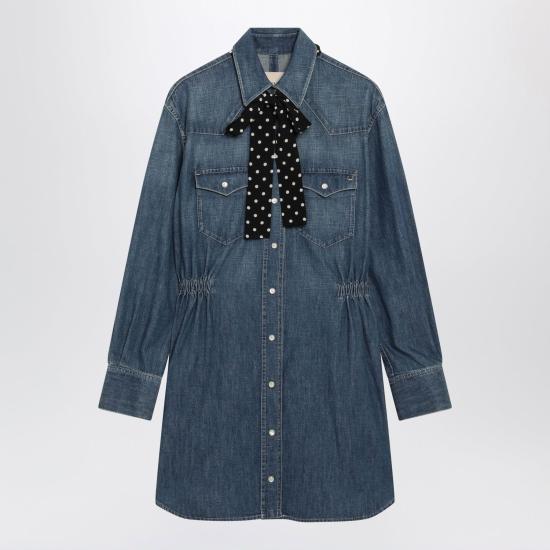 26FW 발렌티노 가라바니 미디 원피스 9B3DA03DAC7 558 BLUE