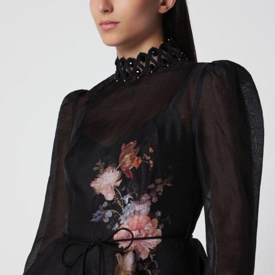 26FW 짐머만 미디 원피스 0725DF261LI BF BLACK - ZIMMERMANN