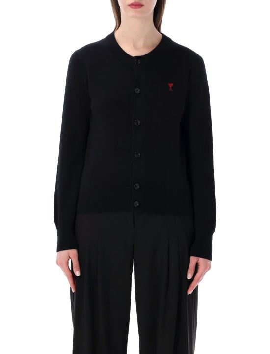26FW 아미 크루넥 울 가디건 FKC361001 0180 BLACK