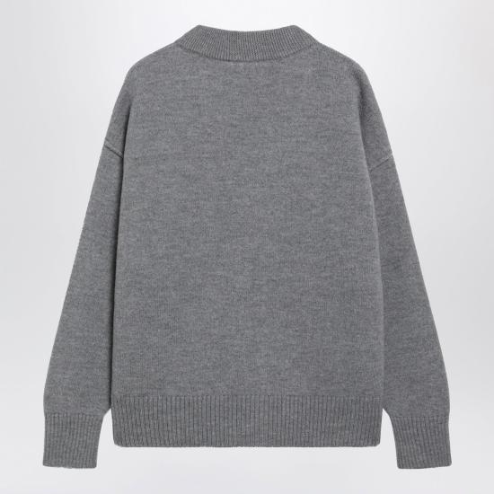 26FW 아미 하트 로고 인타르시아 V넥 가디건 UKC367U018 A273 GREY - AMI