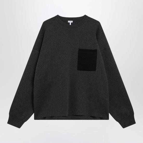 26FW 로에베 아나그램 코튼 니트 스웨터 H526Y14KOGCO 1121 GREY