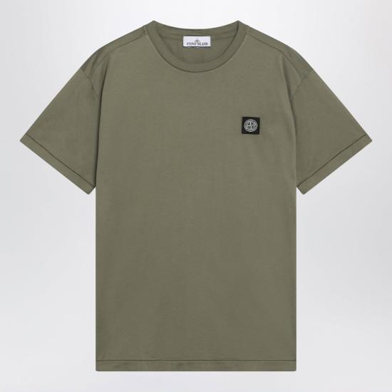 26SS 스톤 아일랜드 60/2 컴퍼스 패치 코튼 저지 슬림 핏 티셔츠 S152100027S0013 V005G GREEN