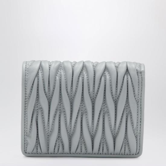 26FW 미우미우 마테라쎄 나파 가죽 반지갑 5MV204AFPP F0164 GREY - MIU MIU