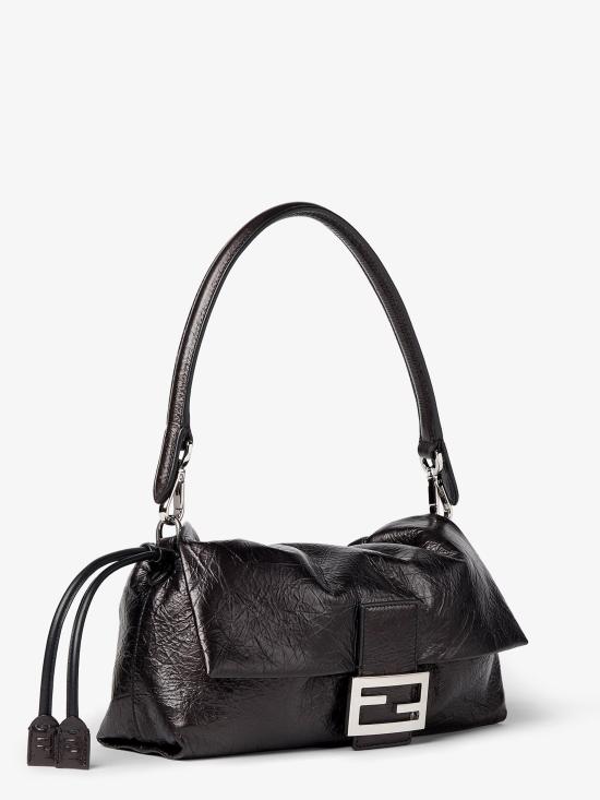 26FW 펜디 바게트 소프트 미디엄 백 8BR856B14M F0QA1 BLACK - FENDI