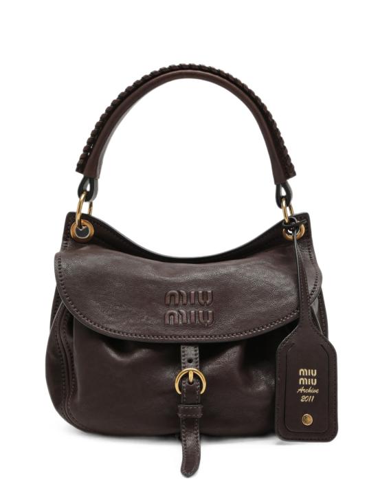 26FW 미우미우 랑데부 나파 레더 백 5BC221OOO2BBL F0NBL BROWN