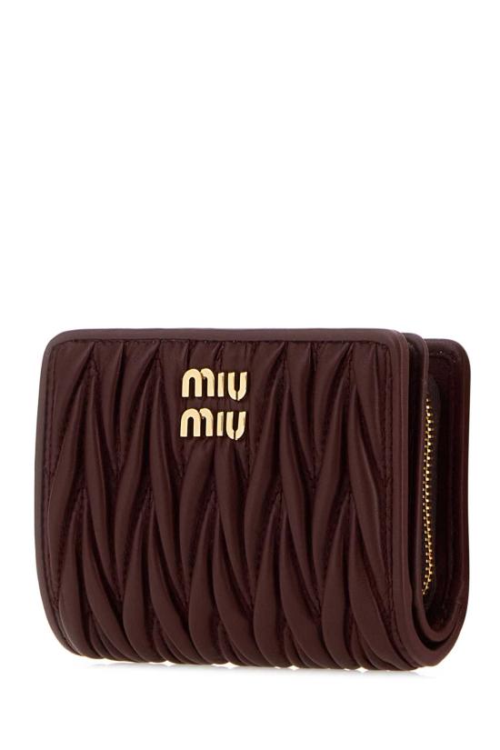 26FW 미우미우 스몰 마테라쎄 나파 레더 지갑 5ML075AFPP F0007 BURGUNDY - MIU MIU