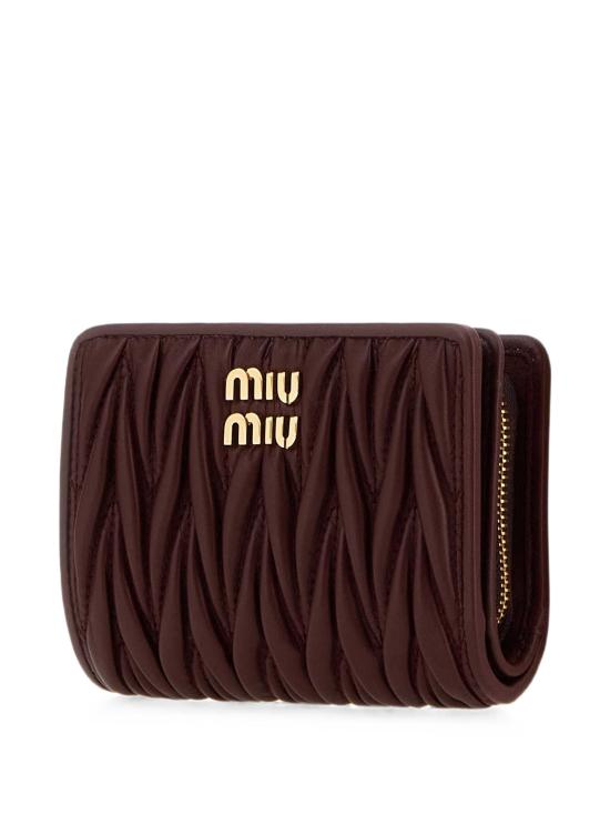 26FW 미우미우 스몰 마테라쎄 나파 레더 지갑 5ML075AFPP F0007 BURGUNDY - MIU MIU
