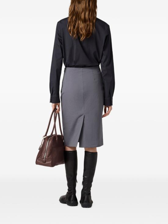 26FW 미우미우 스트레치 포플린 스커트 MG2776OOO6472 F0D65 GREY - MIU MIU