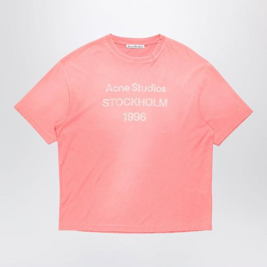 26FW 아크네 스튜디오 로고 티셔츠 CL0196MCO CKQ PINK
