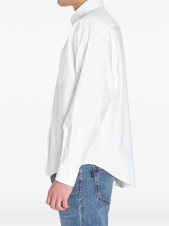 26FW 아미 스몰 하트 로고 박시 자수 셔츠 HSH822CO0031 168 WHITE - AMI