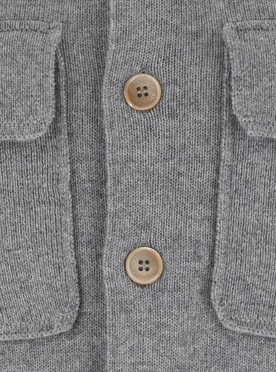 26FW 브루넬로 쿠치넬리 캐시미어 셔츠 스타일 카디건 M22703806CY162 Grey - BRUNELLO CUCINELLI