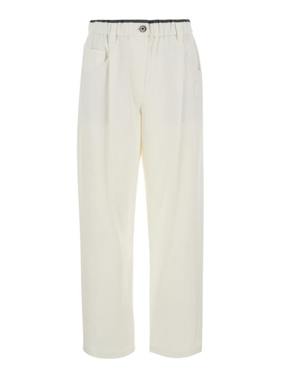 26FW 브루넬로 쿠치넬리 스트레이트 팬츠 MA126P9330C1542 White