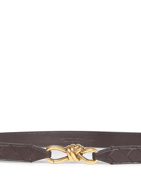  보테가베네타 벨트 보테가 베네타 퐁당 인트레치아토 나파 가죽 안디아모  브라운 - BOTTEGA VENETA