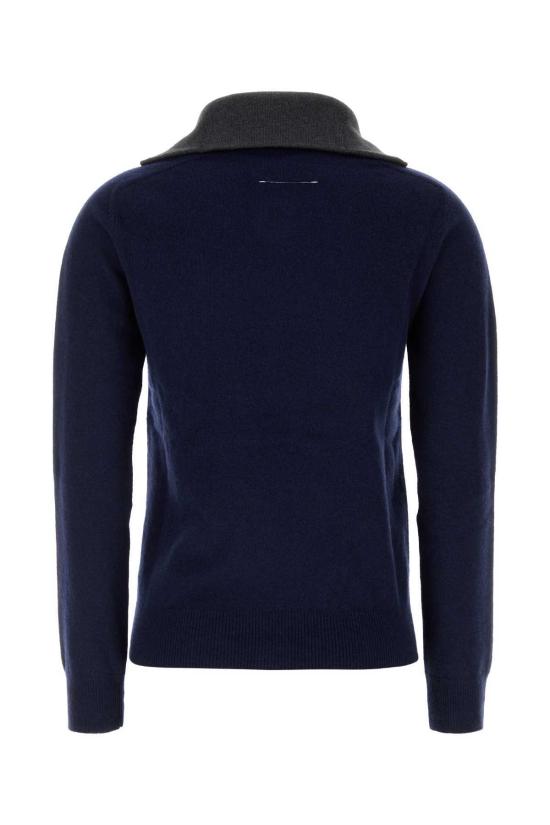  MM6 메종마르지엘라 스웨터 Mm6 메종 마르지엘라 울 블렌드  네이비 블루 - MM6 MAISON MARGIELA