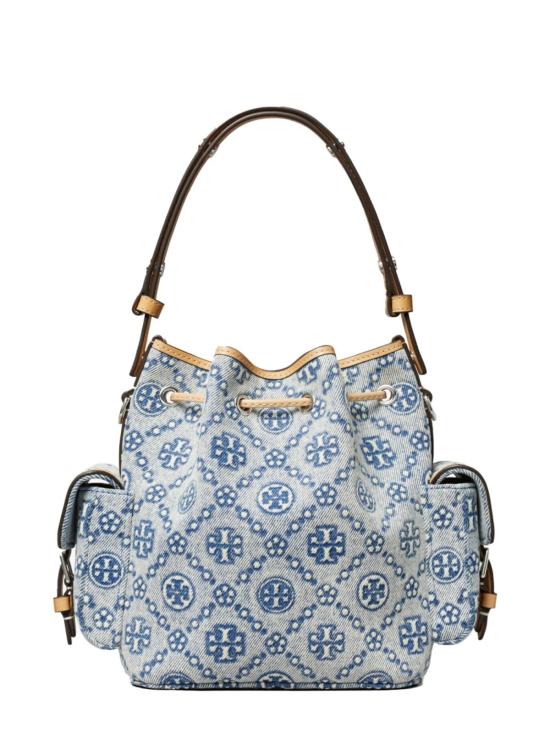  토리버치 가방 T 모노그램 데님 버킷백 블루 - TORY BURCH