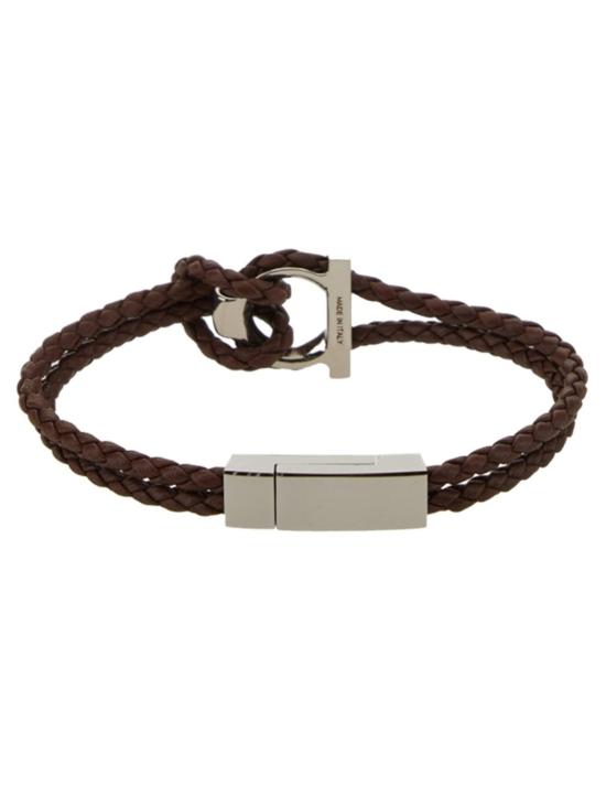  살바토레 페라가모 브레이슬릿 페라가모 간치니 가죽 팔찌 브라운 - SALVATORE FERRAGAMO