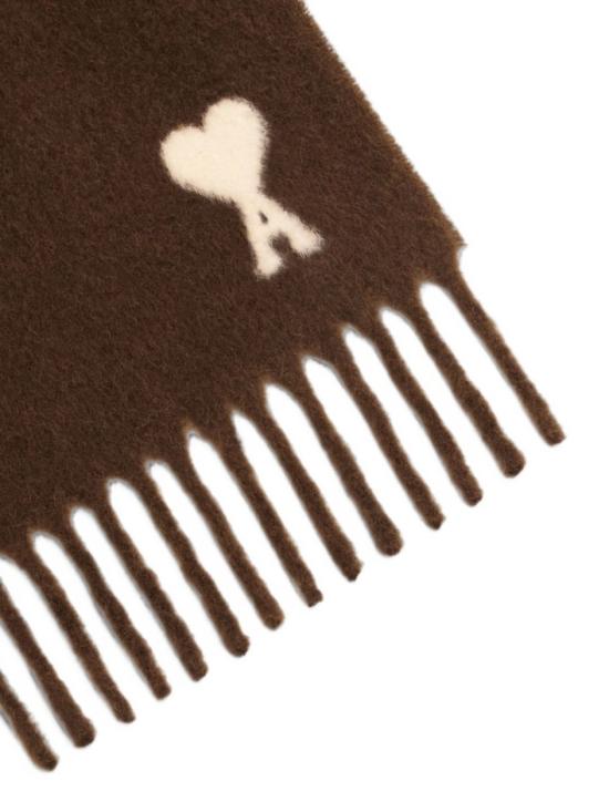 26FW 아미 알파카 아미 드 꾀흐 스카프 USF673 AW0004 2221 Brown - AMI