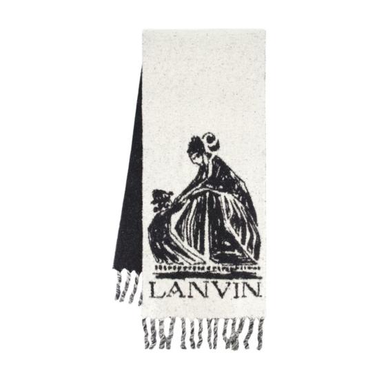  랑방 머플러/스카프 Lanvin Fluffy Mere Et Lenfant 스카프 화이트 - LANVIN