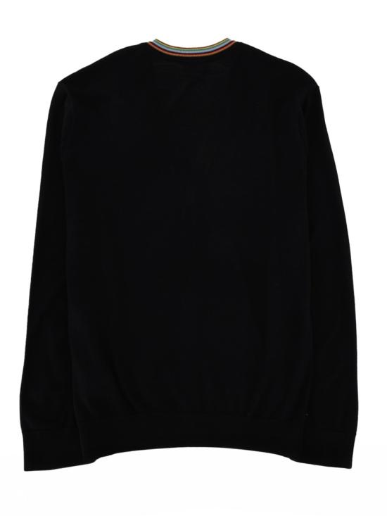  폴 스미스 가디건 시그니처 스트라이프 메리노 울  블랙 - PAUL SMITH