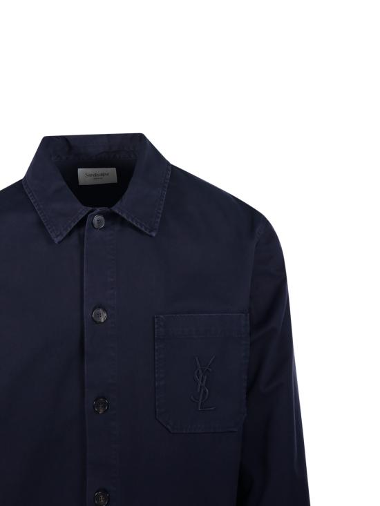 26SS 생로랑 코튼 카산드라 오버셔츠 861004 Y04VD 5109 FRENCH NAVY - SAINT LAURENT