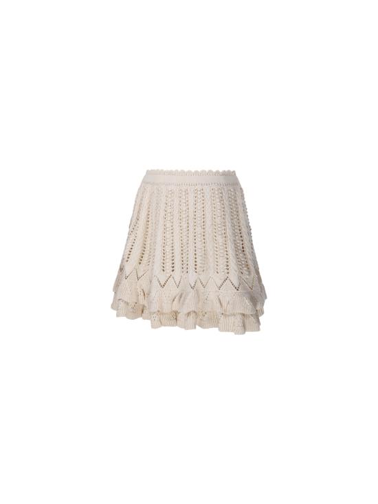 26SS 이자벨마랑에뚜왈 넬 플레어 프릴 코튼 니트 스커트 U0473FA D1L04E 23EC ECRU - ISABEL MARANT ETOILE